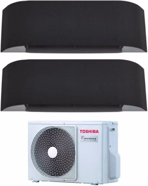 Condizionatore Dual Split Toshiba Haori 10+10 (9+9) Grigio con Wi-Fi Integrato e Controllo via App Classe Energetica A++