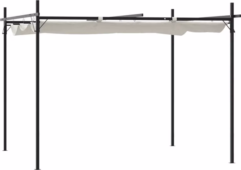 Pergola con Tetto Retrattile Crema 295x292x230 cm