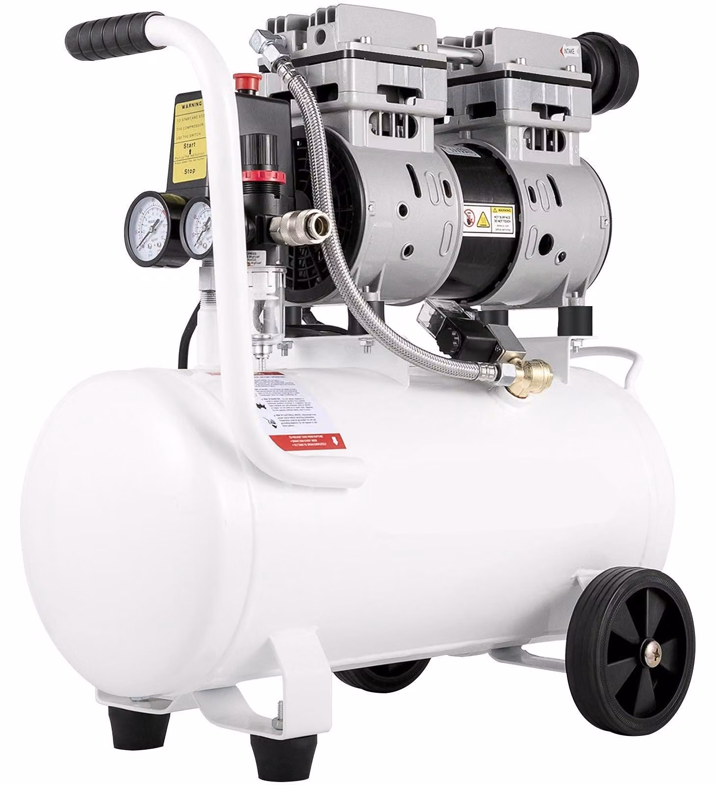 Compressore d'aria - Compressore - Compressore ad aria - Senza olio - Serbatoio da 25 litri - Pressione di 115 PSI - Silenzioso e potente
