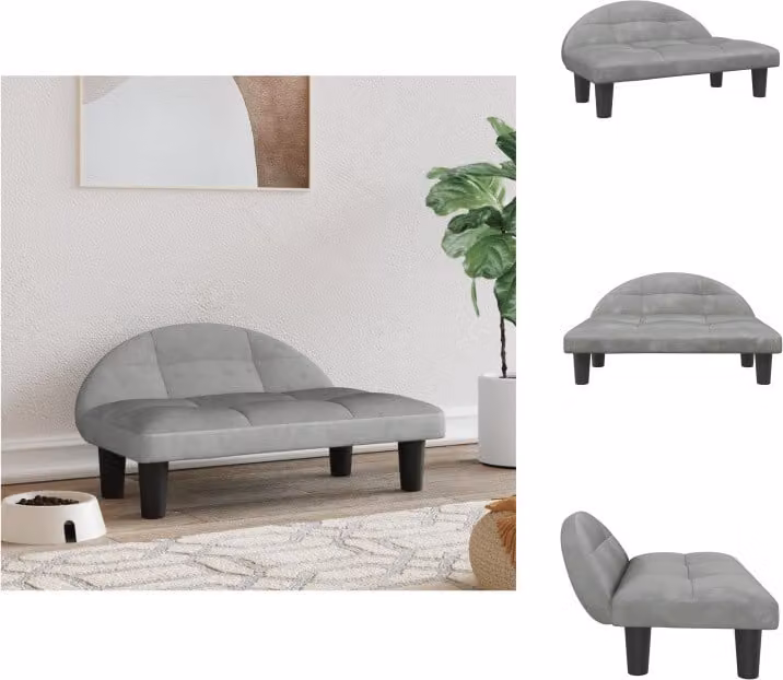 vidaXL Letto per cani grigio chiaro 70x52x30 cm in velluto - Letti per cani