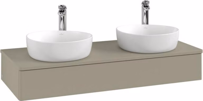 V&B Mobiletto senza struttura frontale, con illuminazione Antao 120x19x50cm, HL, WBP Lac, lea gre. m Lac