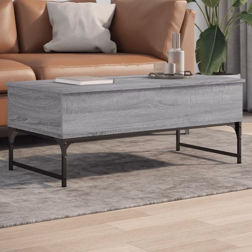 Maison Exclusive - Tavolino grigio Sonoma 100x50x40 cm Materiale ligneo e metallo