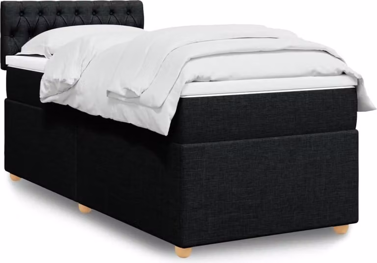 Maison Exclusive - Giroletto a Molle con Materasso Nero 90x190 cm in Tessuto