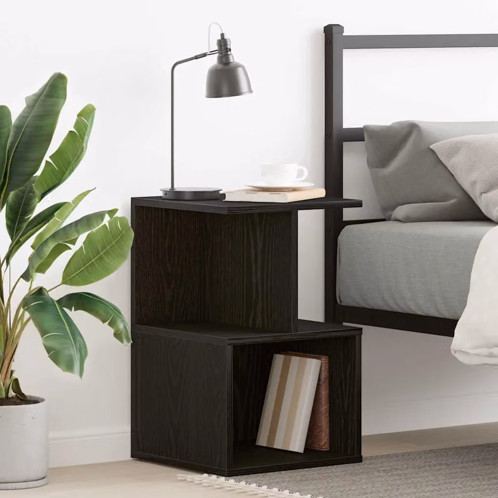 vidaXL Armadio da Notte Moderno in MDF Nero Opaco L/P/H: 35 x 35 x 55 cm