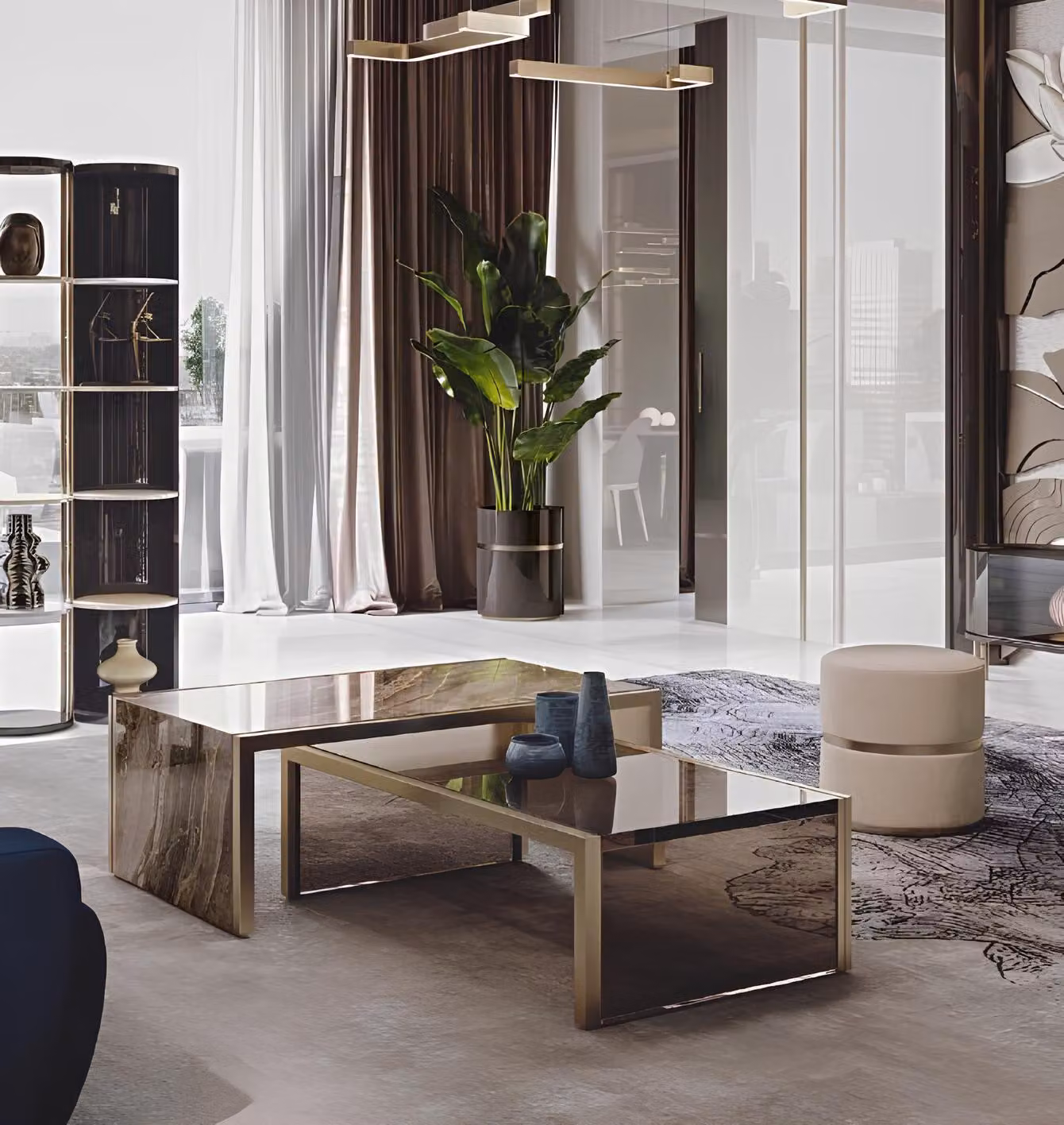 Couchtisch Wohnzimmermöbel Kaffetisch Tisch Design Bizzotto Glasmöbel 2x