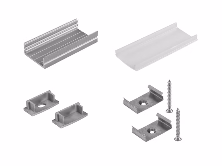Set di montaggio con profilo a U da 20 mm per strisce LED