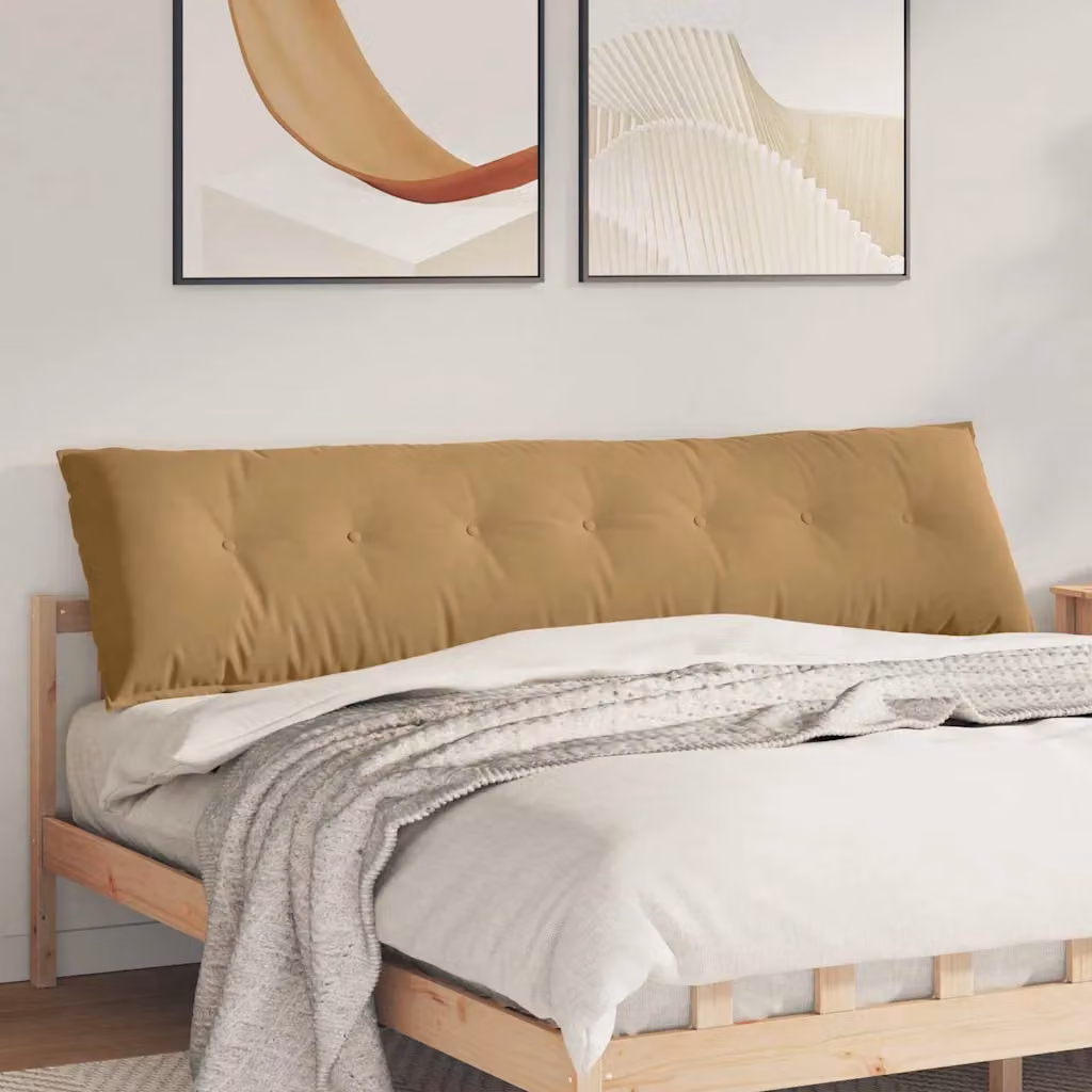 vidaXL Cuscino per Schiena Marrone in Tessuto di Velluto a Costine L: 200 cm, H: 50 cm, P: 50 cm