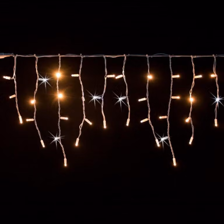 Xmas King FLASH Lampada a LED a stalattiti 3x0,5 m 114 MAXI LED collegabile PROFI 230 V per esterni, ghiaccioli bianco caldo