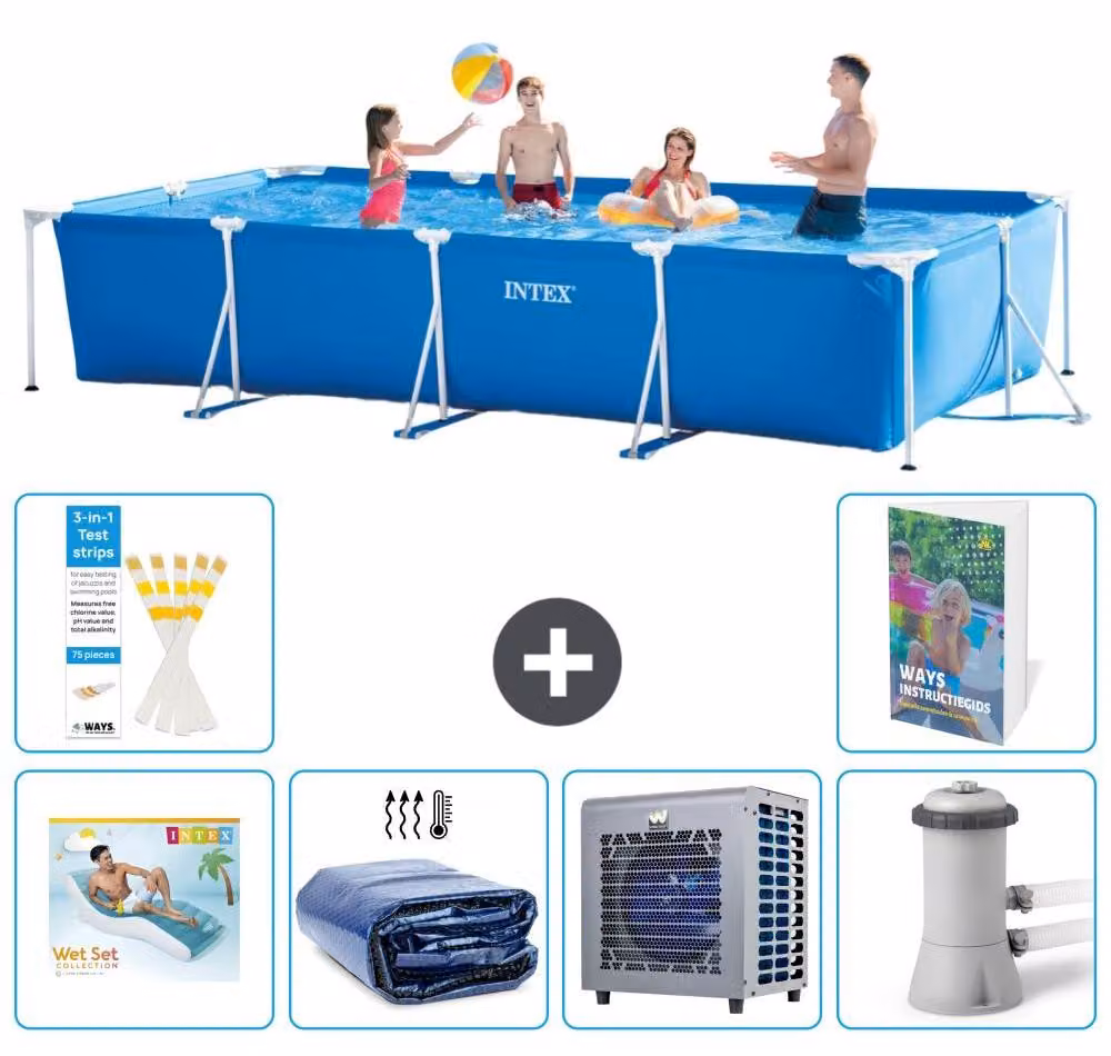 Piscina fuori terra rettangolare - 450x220x84 cm - composta da 5 elementi - modello S112