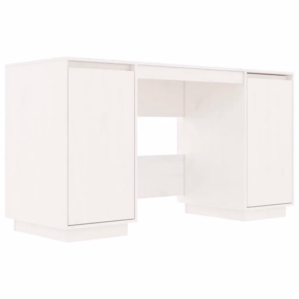 Scrivania moderna vidaXL in legno di pino bianco L: 140 cm, P: 50 cm, H: 75 cm – 2