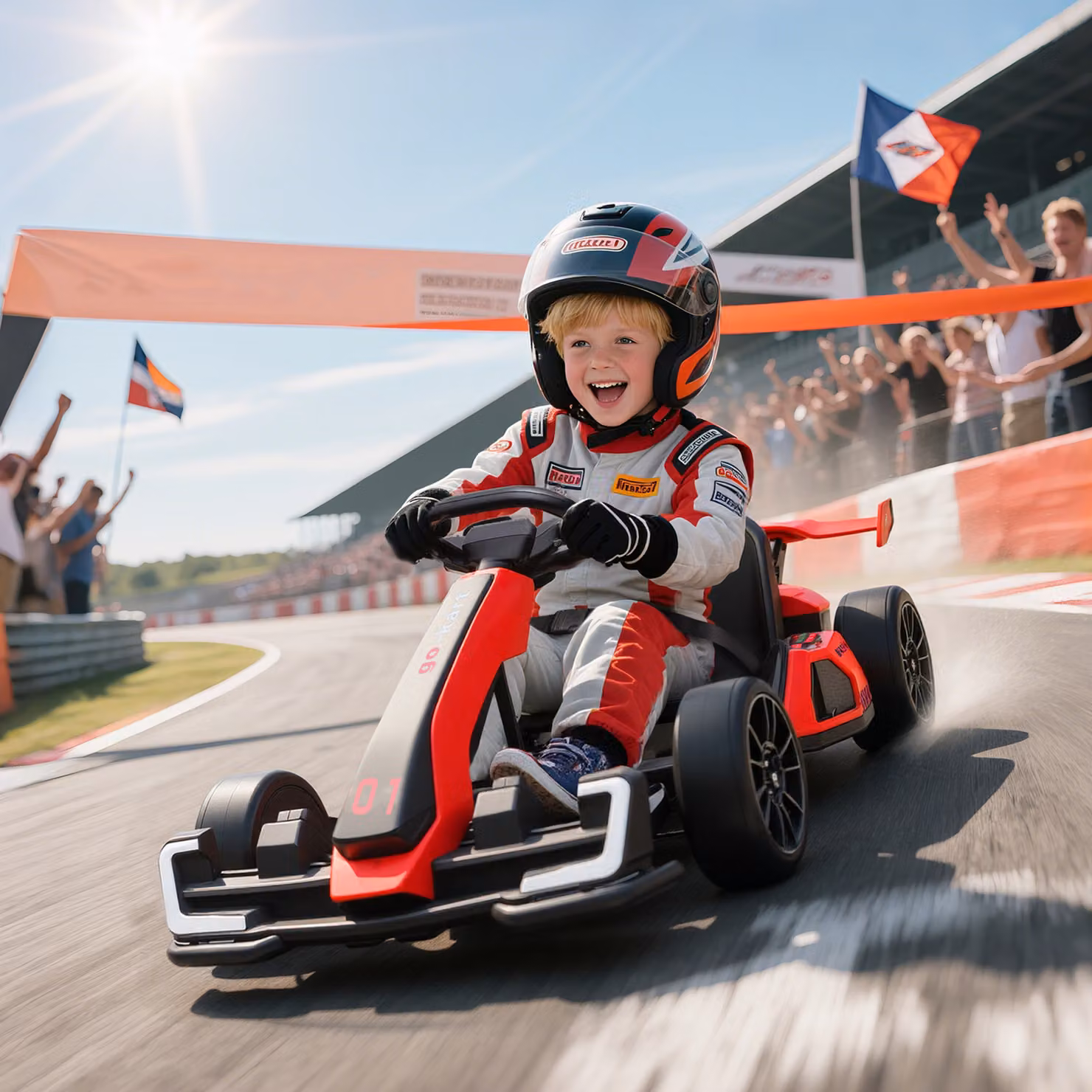 Go Kart Elettrico HOMCOM per Bambini 6-12 Anni, 24V, 12km/h con Seggiolino Regolabile, Rosso – 2
