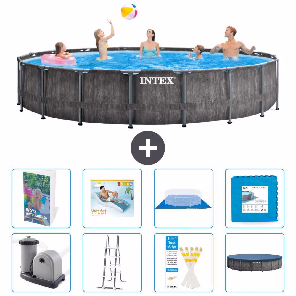 Struttura per piscina a forma di prisma - 549x122 cm - composta da 7 elementi - modello S651