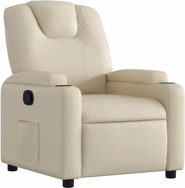 Poltrona | Sedia Relax reclinabile in similpelle color crema