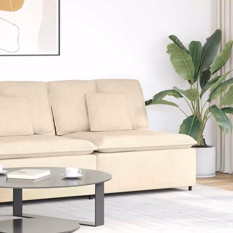 vidaXL Modulo Centrale di Divano Modulare con Cuscini Beige L: 100 cm