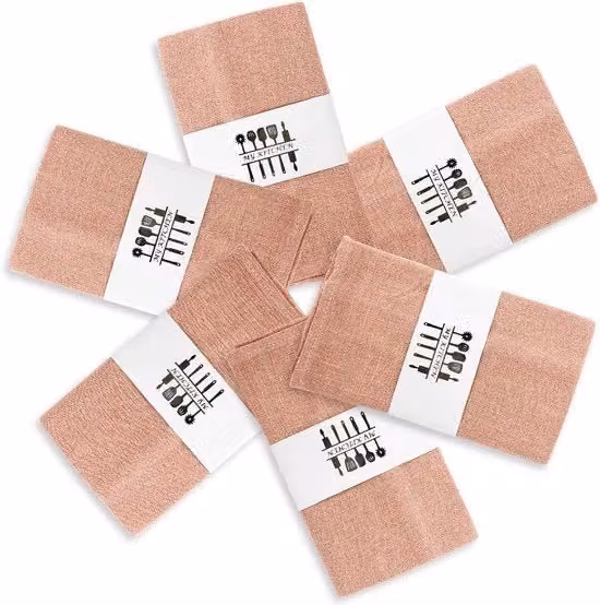 Set di 6 tovaglioli in cotone Gohytal con motivo floreale natalizio rosa, L/P: 40 x 40 cm