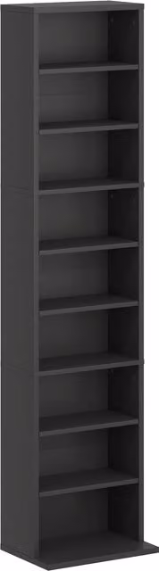 Scaffale Porta CD e DVD HOMCOM Nero con 6 Ripiani Regolabili, L/P/H: 33 x 24 x 140 cm – 1