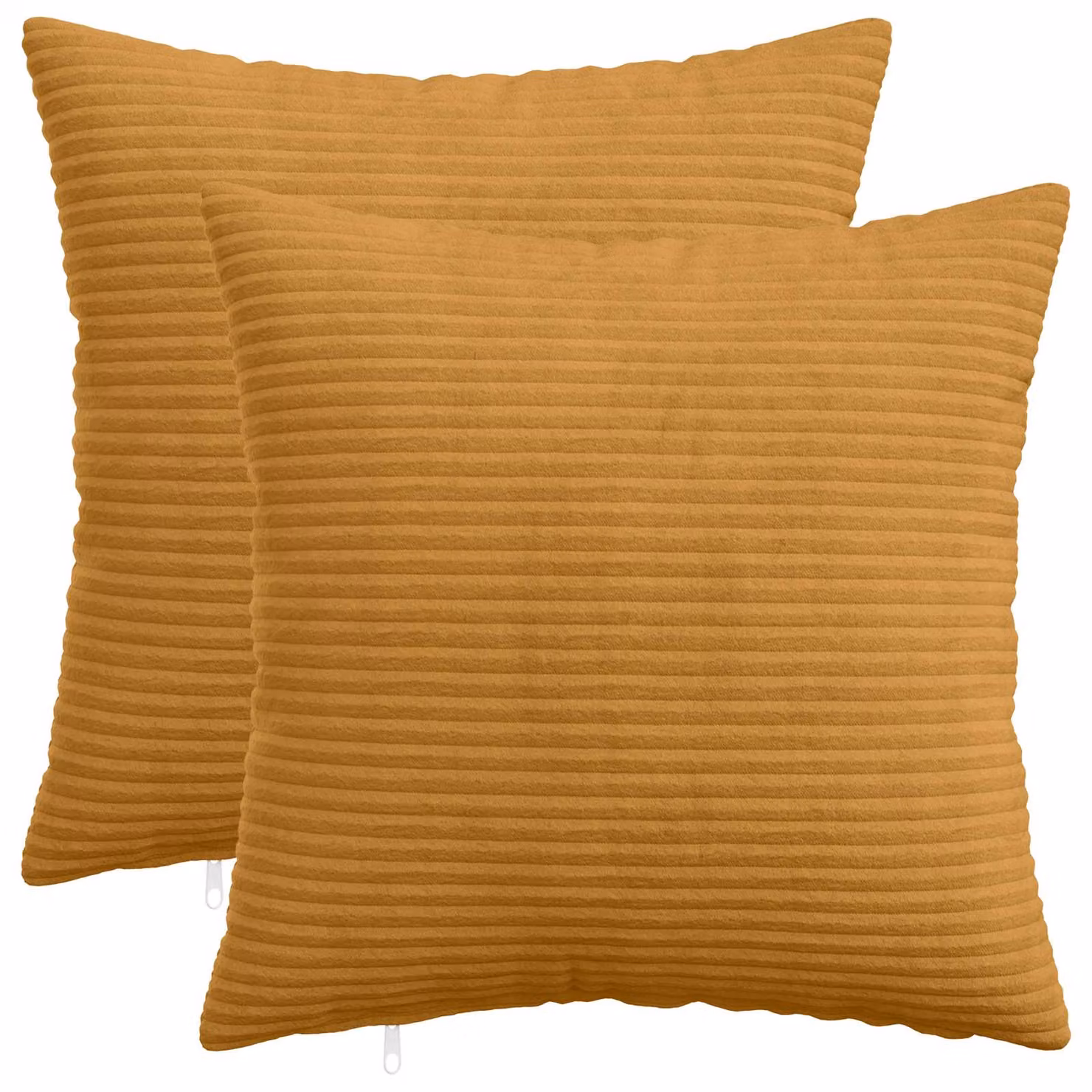 Set di 2 federe vidaXL HEERLEN in velluto a coste giallo, L 45 cm x P 45 cm
