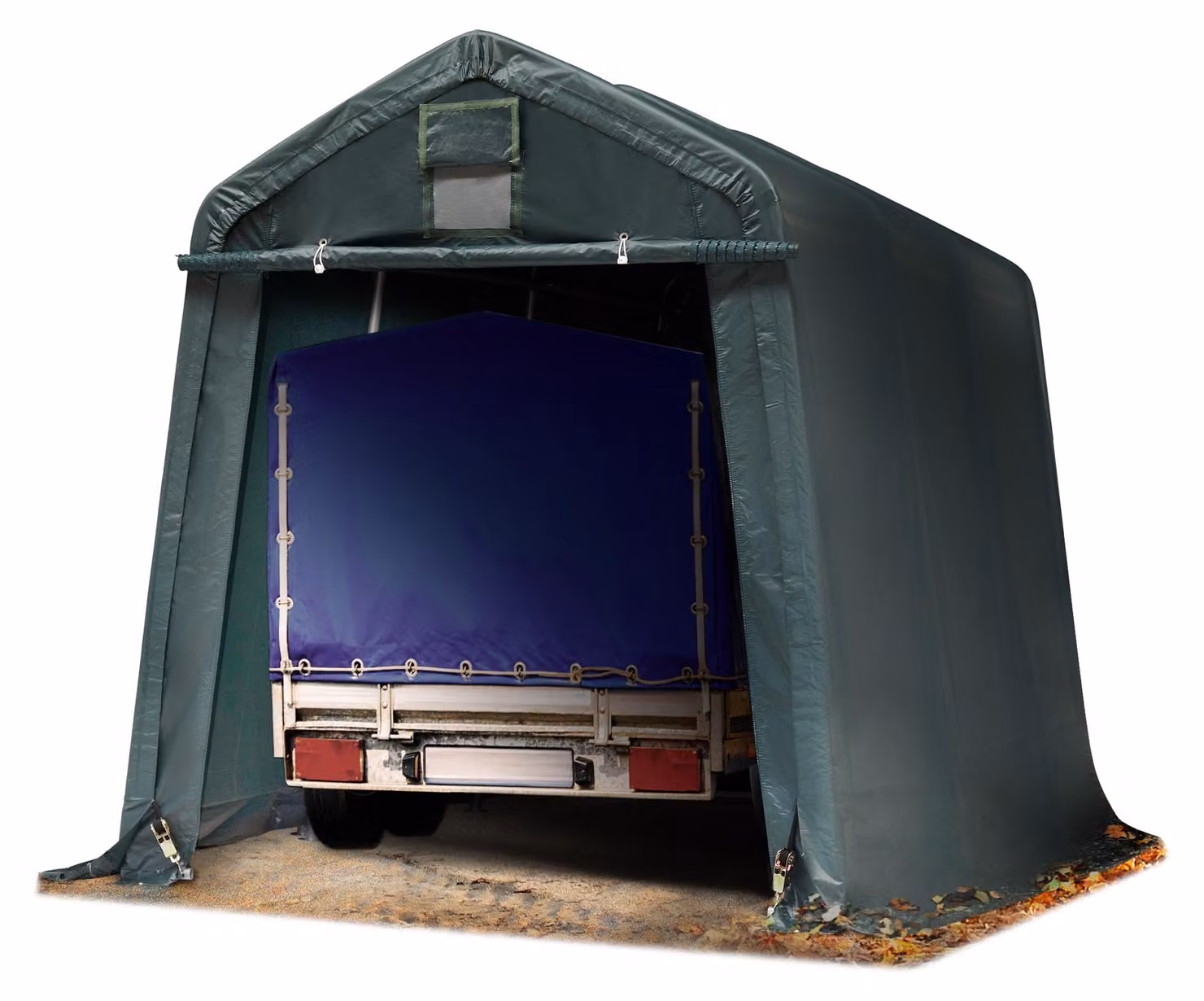 TOOLPORT Tendone Garage 2,4x3,6 m verde PE 600 N Costruzione Stabile in Acciaio Garage per Moto