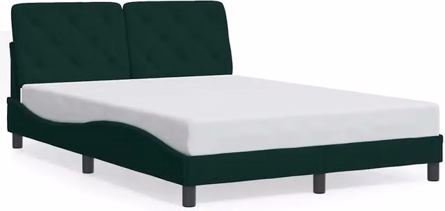 Letto matrimoniale | Letto per adulti | Giroletto senza Materasso Verde Scuro 120x200 cm in Velluto
