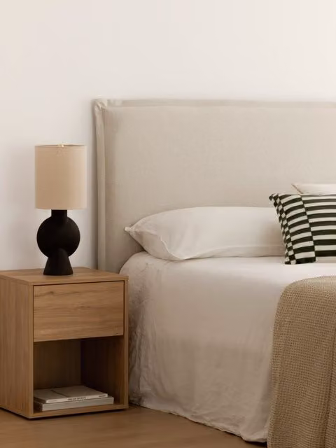 Testiera imbottita sfoderabile Plains beige Kenay Home