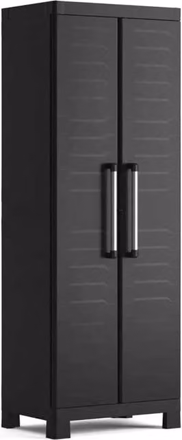 Armadio Keter Detroit nero con ante a battente e ripiani interni L: 65 cm, P: 45 cm, H: 182 cm – 1