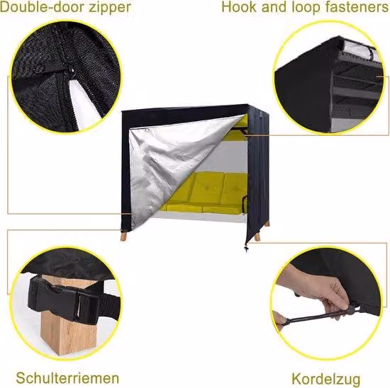 Tettoia resistente alle intemperie per dondolo 220x150x170 cm