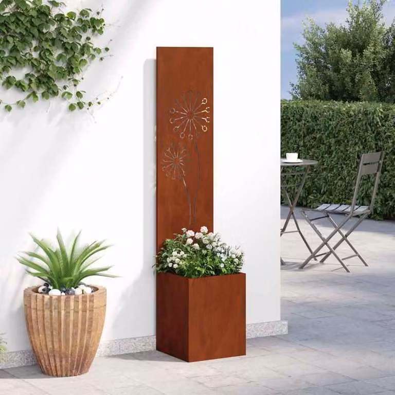 Schermo frangivista, acciaio resistente agli agenti atmosferici e con finitura antiruggine, dimensioni 32 cm x 32 cm x 150 cm, ideale per uso esterno, facile da installare, design resistente e duraturo
