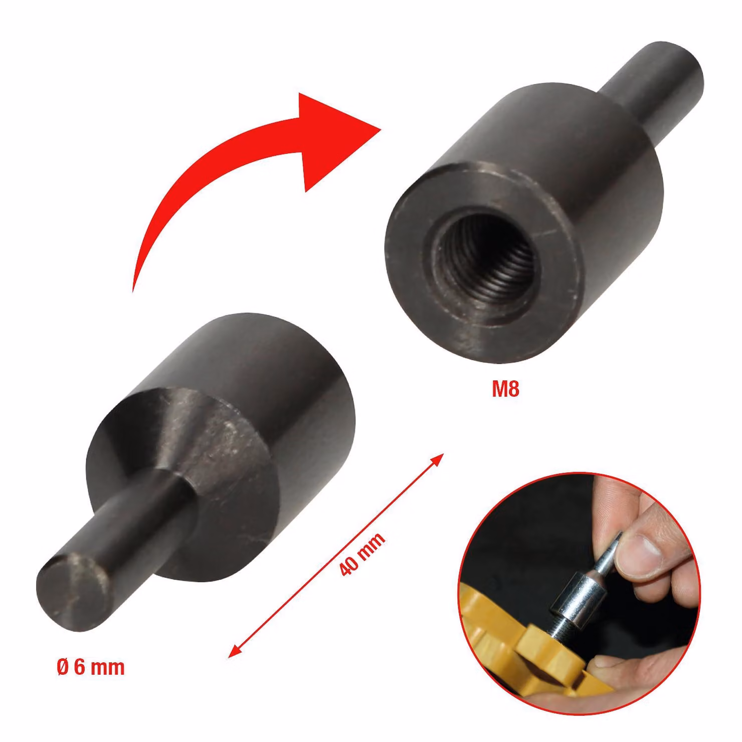 KS TOOLS Mandrino per gomma da cancellare 6 mm - 515.1218