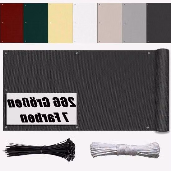 Paravento da balcone - Arredamento per la casa - Protezione della privacy - Filtro UV - 90 x 150 cm - Antracite