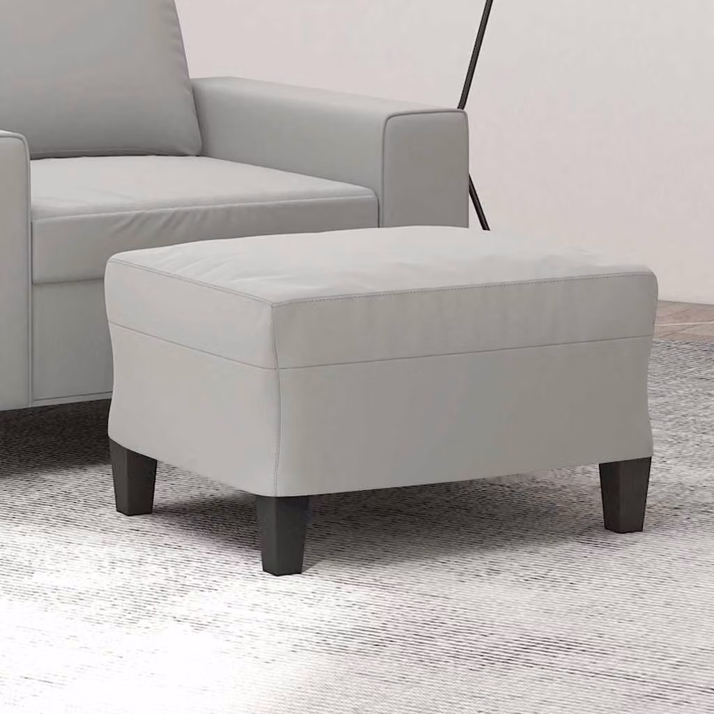 vidaXL Poggiapiedi in Tessuto Microfibra Grigio L: 60 cm, P: 50 cm, H: 41 cm