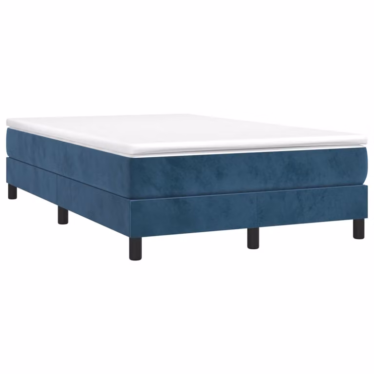 Giroletto a Molle con Materasso Blu Scuro 120x190 cm in Velluto