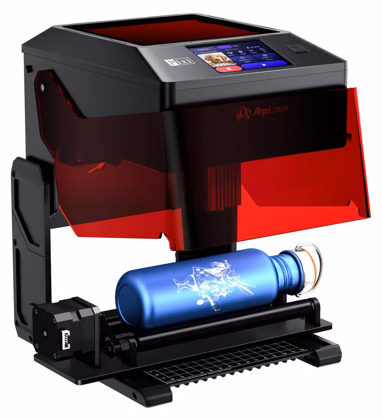 Mini macchina per incisione laser - 3 W - Area di incisione 100 x 100 mm - Velocità di incisione 6000 mm/min - Display intelligente da 7,6 cm - Diametro del punto laser: 0,03 x 0,07 mm - Adatta per legno, acrilico e compensato
