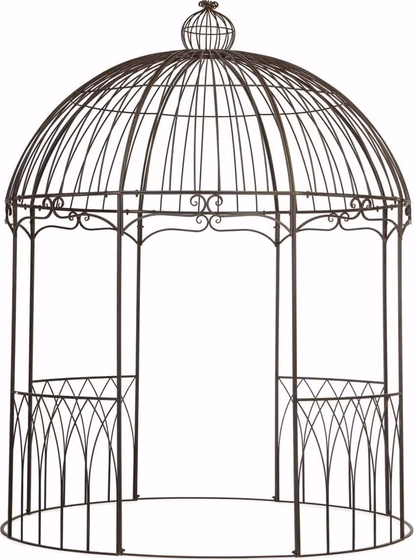 Casa Padrino gazebo liberty marrone Ø 260 x H. 340 cm - Accessori da giardino