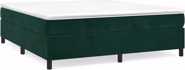 Letto matrimoniale Design In in velluto verde scuro con rete a molle e doghe in legno L: 200 cm x P: 200 cm