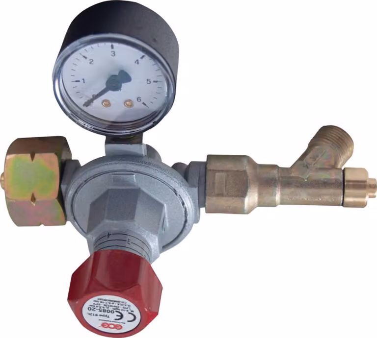 Regolatore GCE per bombole di propano da 5/11/33 kg con manometro, pressione del gas 0,5-4 bar