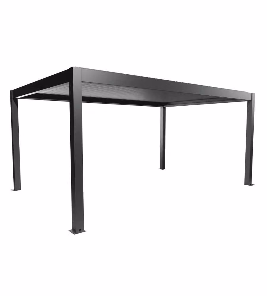 Biohort Pergola in Metallo Grigio Scuro 552,5 x 367,5 cm con Lamelle