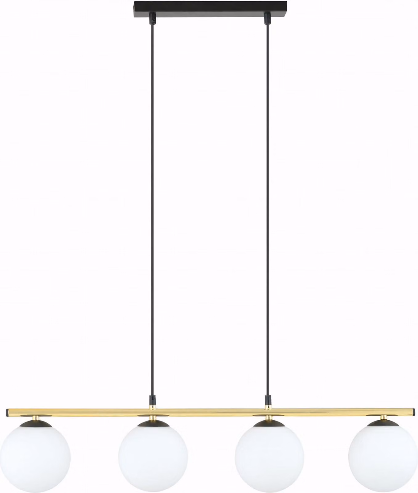 Lampadario Emibig 4xE14 10W ALLORA con 4 paralumi bianchi 1254/4