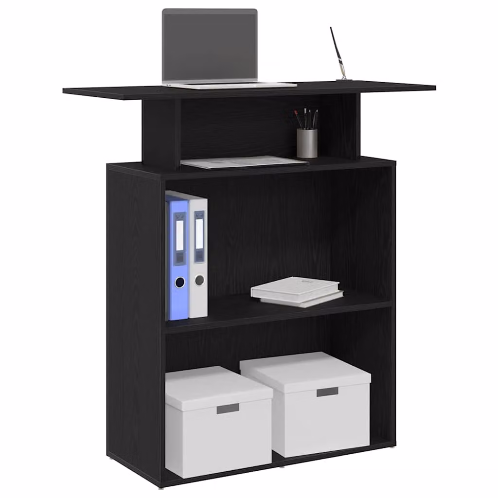 Scrivania per Reception vidaXL Nera in Legno e MDF L/P/H: 100 x 40 x 104 cm