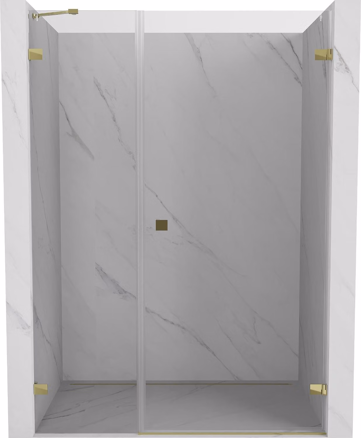 Mexen Lunar-B porta doccia a battente destra 110 cm, trasparente, dorato - 832S-110-050-50-00-P