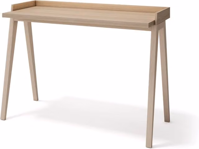 Scrivania Herdasa effetto noce chiaro gambe faggio 81x111x50cm