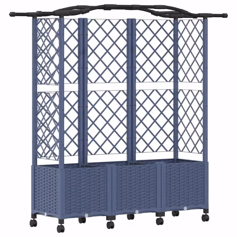 Letto rialzato con griglia e tetto vidaXL grigio L: 163 cm, P: 40 cm, H: 144 cm