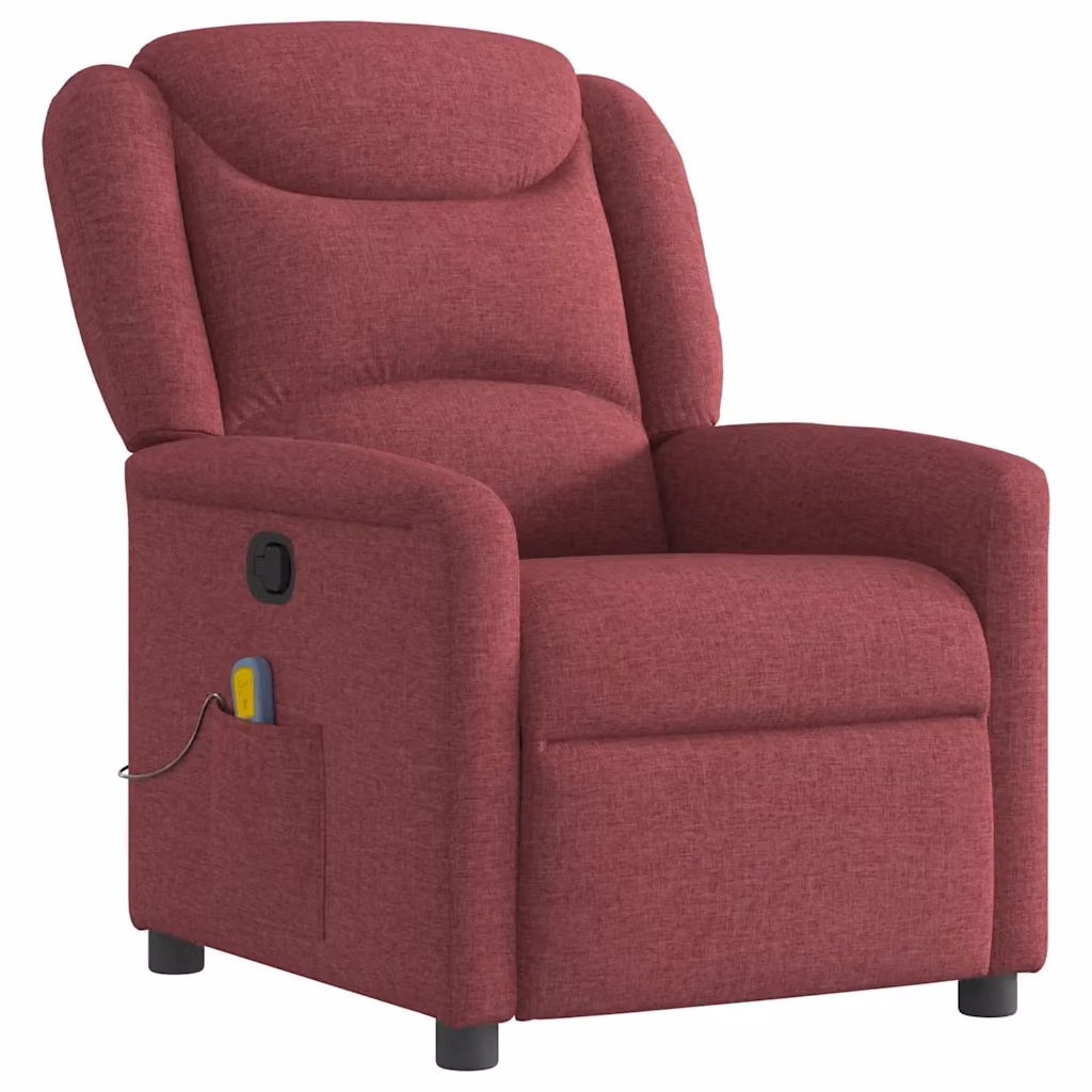 Poltrona Reclinabile Relax vidaXL in Tessuto Rosso con Braccioli e Regolazione Manuale – 2