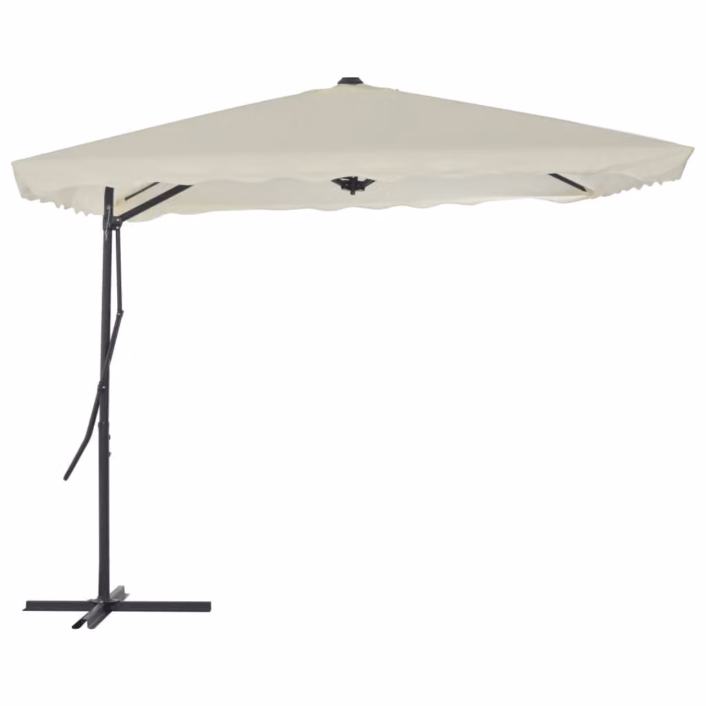The Living Store Ombrellone con palo in acciaio 250×250 cm Sabbia