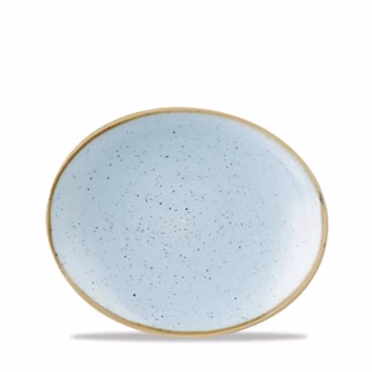 Piatto ovale in porcellana azzurro stone 19 cm 12 pezzi