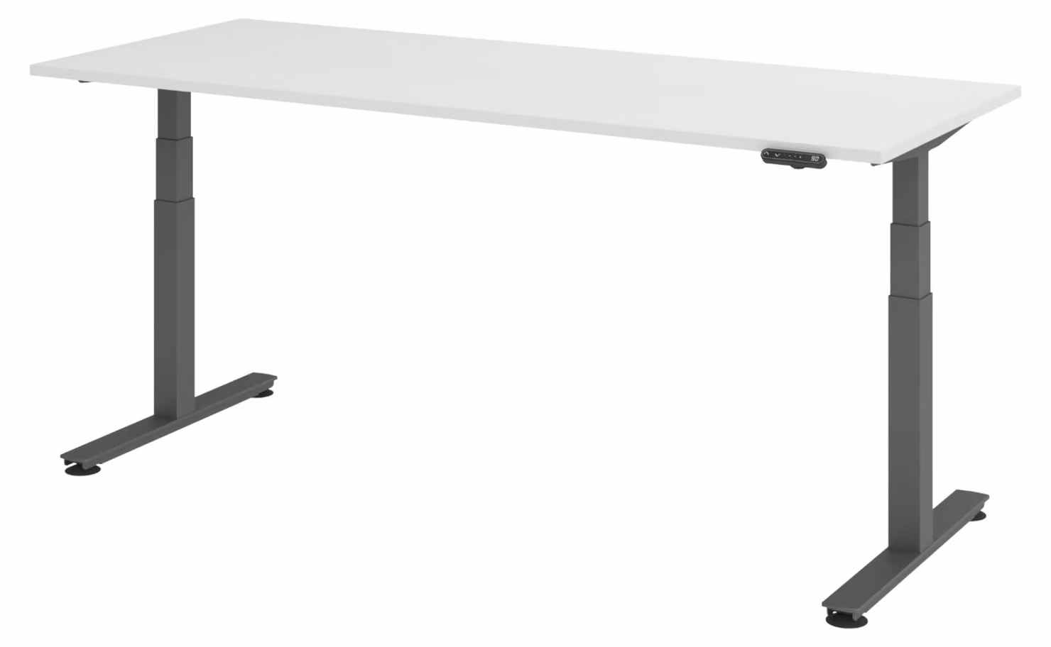 Scrivania elettrica bümö modello XDSM - Finitura: Bianco, Struttura: Grafite, Dimensioni: 200 x 80 cm