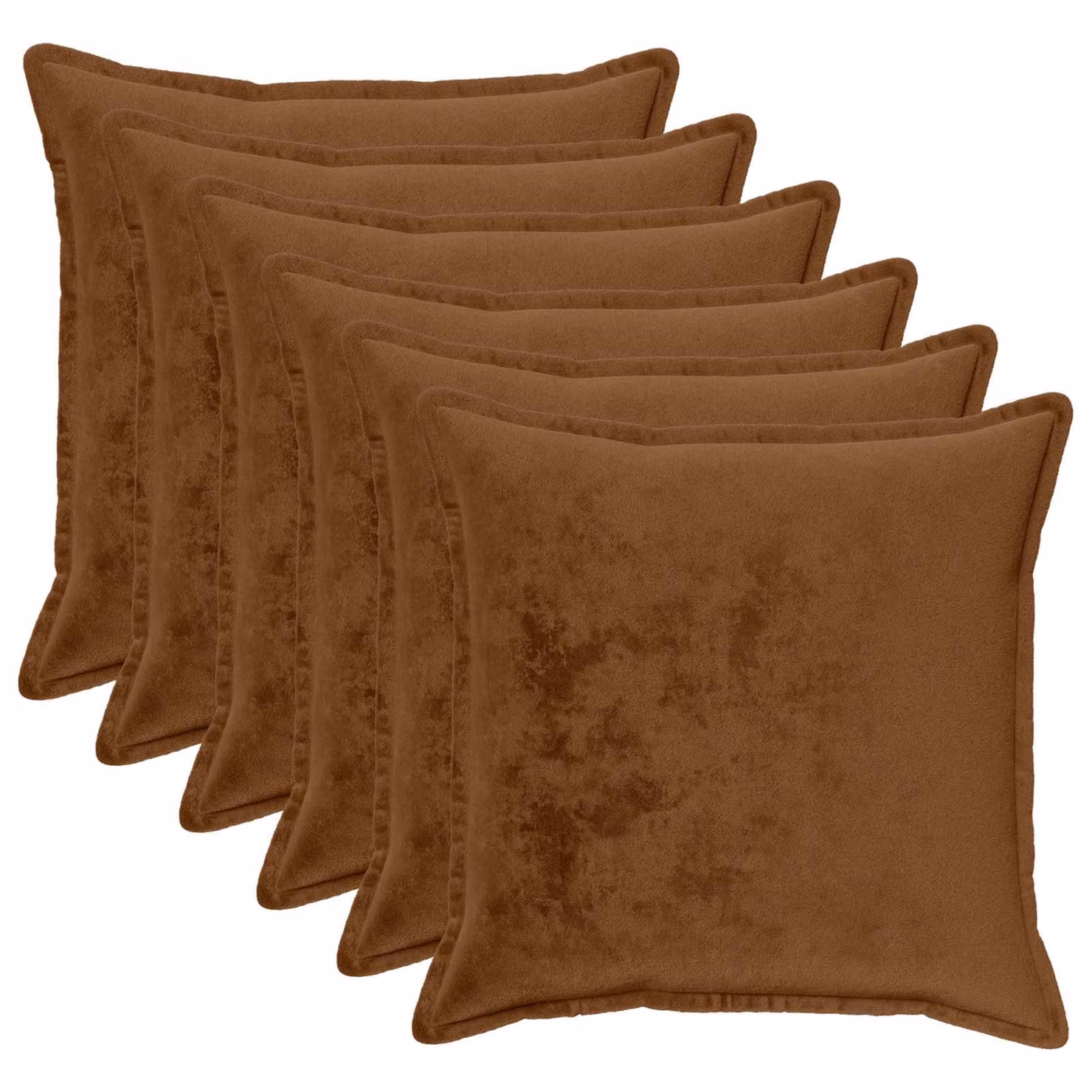 vidaXL Federa 6 pcs HOUTEN Marrone Chiaro 60 x 60 cm Flanella