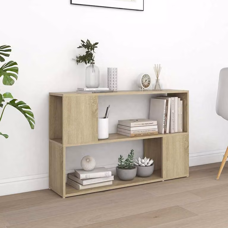 Libreria moderna vidaXL in MDF color rovere sonoma, L 100 x P 24 x H 63 cm