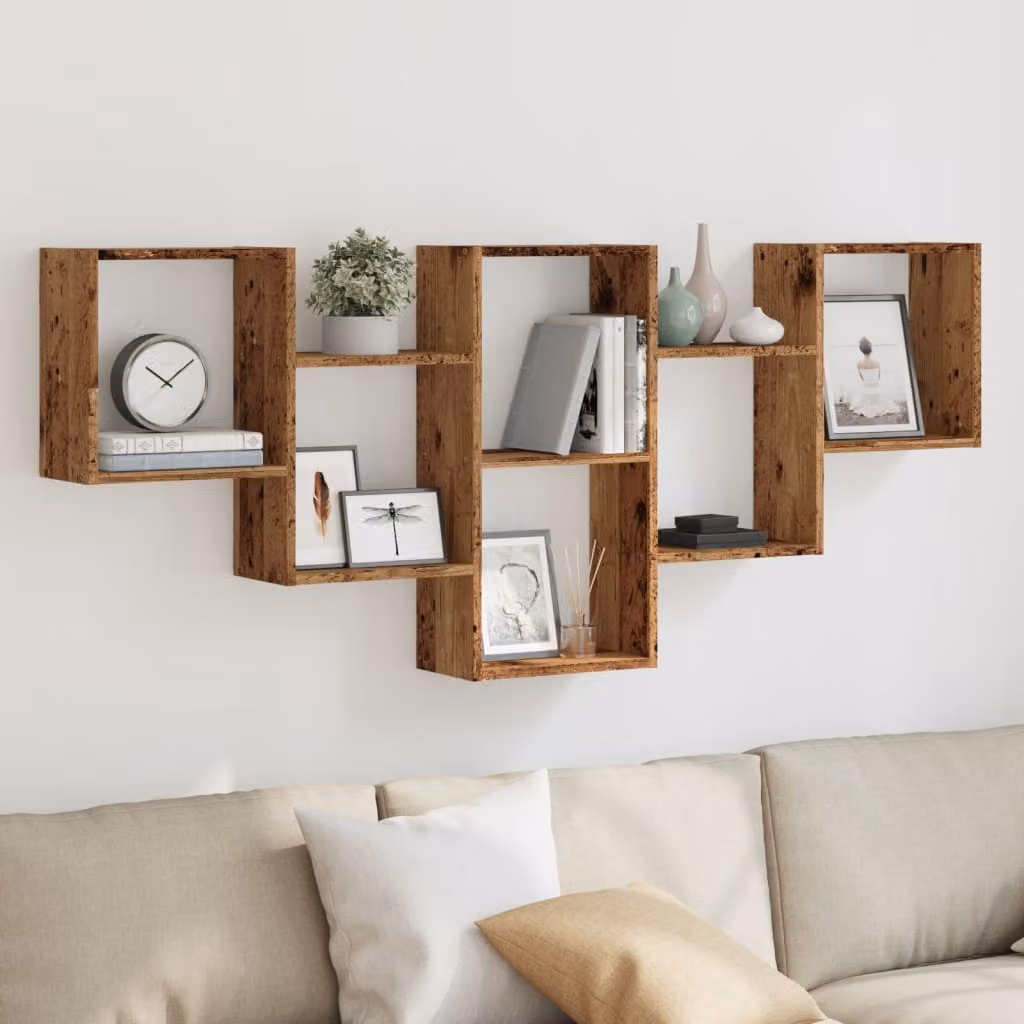 Scaffale a Parete vidaXL in MDF Stile Rustico Marrone L: 159 cm, P: 18 cm, H: 66 cm