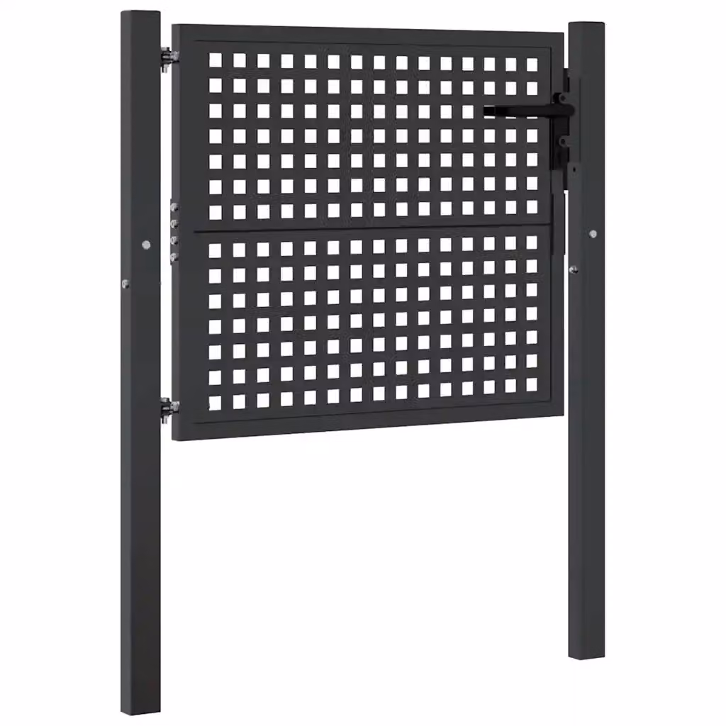 Cancello singolo da giardino vidaXL in acciaio colore antracite L: 105 cm, H: 125 cm, P: 40 cm – 2