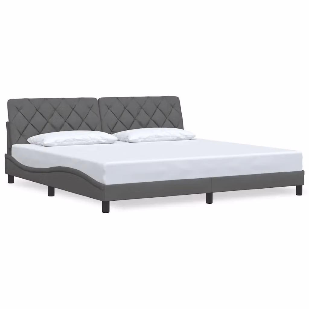 Giroletto vidaXL senza materasso in tessuto grigio con doghe in legno L/P/H: 200 x 200 x 218 cm – 2